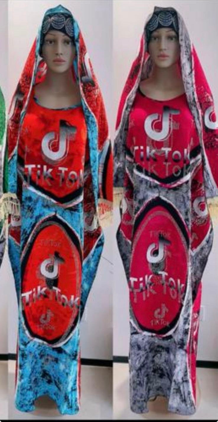 Kaftan dresses with scarf One size fits